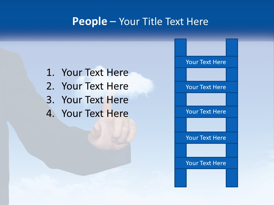 A Man In A Suit Pointing At A Cloud PowerPoint Template