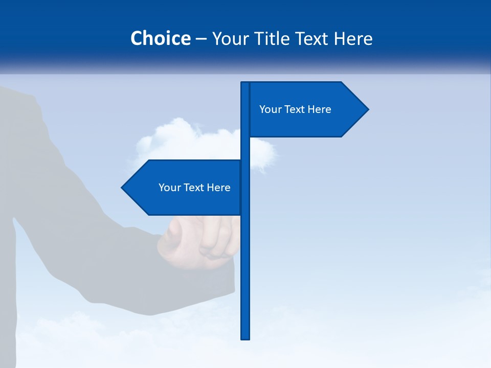 A Man In A Suit Pointing At A Cloud PowerPoint Template