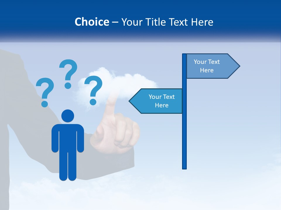 A Man In A Suit Pointing At A Cloud PowerPoint Template