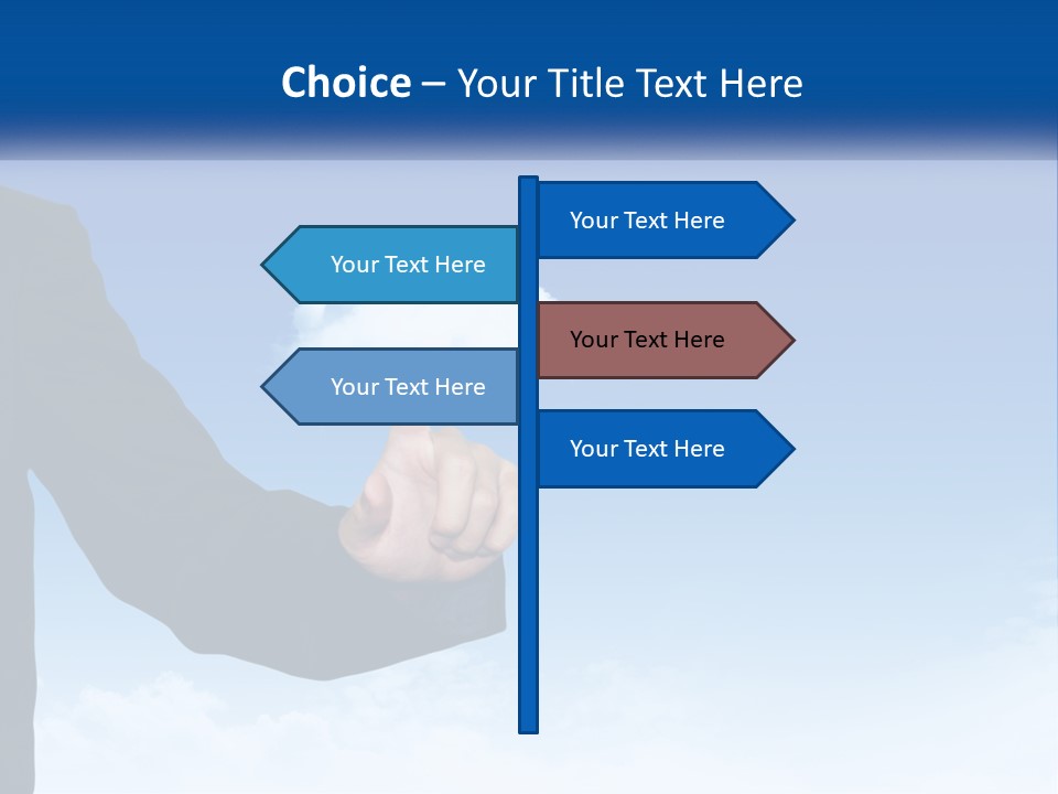 A Man In A Suit Pointing At A Cloud PowerPoint Template