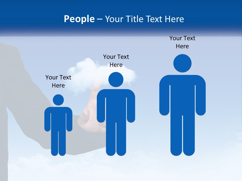 A Man In A Suit Pointing At A Cloud PowerPoint Template