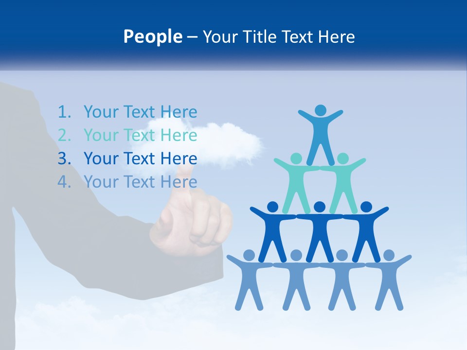 A Man In A Suit Pointing At A Cloud PowerPoint Template