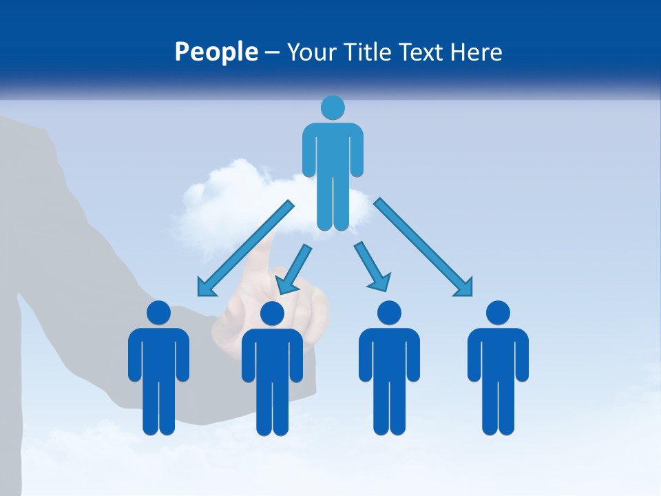 A Man In A Suit Pointing At A Cloud PowerPoint Template