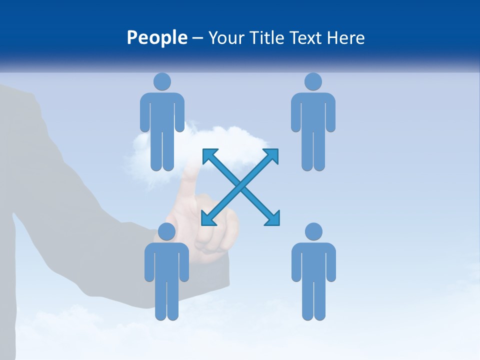 A Man In A Suit Pointing At A Cloud PowerPoint Template