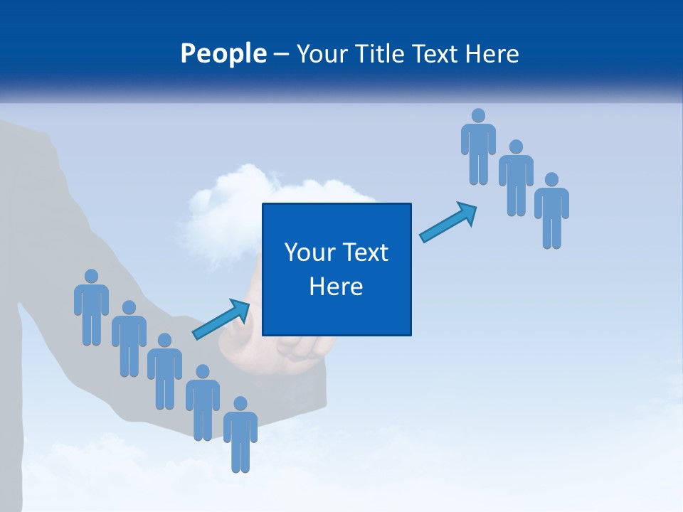 A Man In A Suit Pointing At A Cloud PowerPoint Template