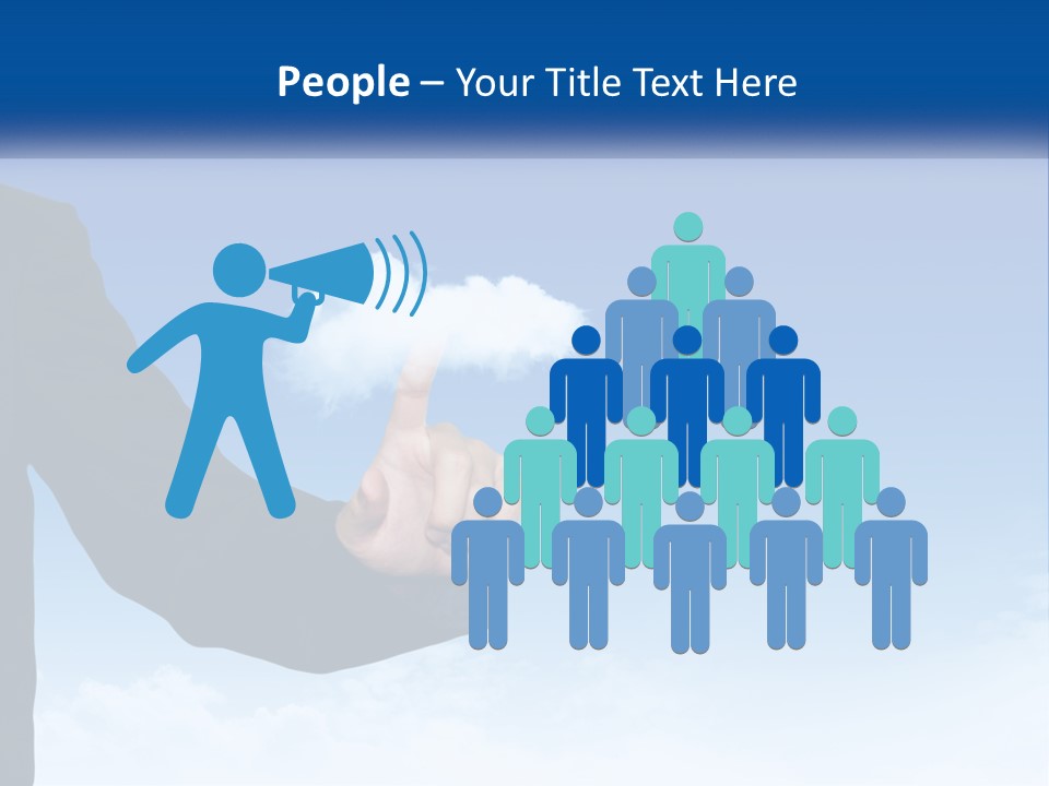 A Man In A Suit Pointing At A Cloud PowerPoint Template