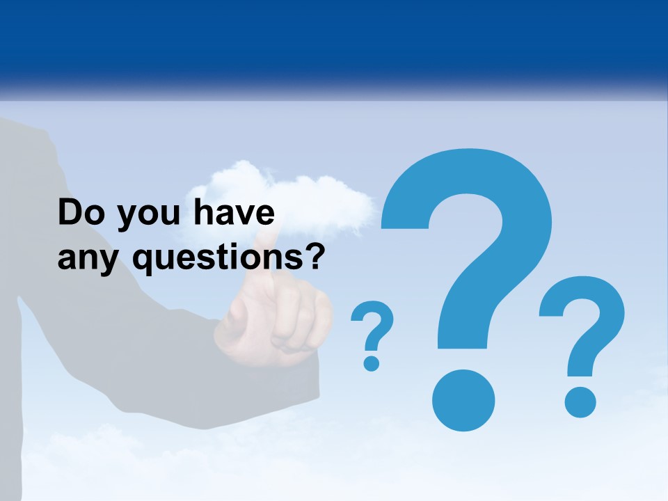 A Man In A Suit Pointing At A Cloud PowerPoint Template