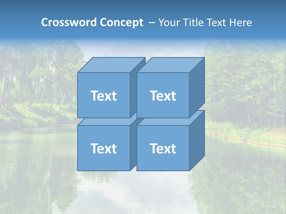 A River Surrounded By Trees With A Sky Background PowerPoint Template