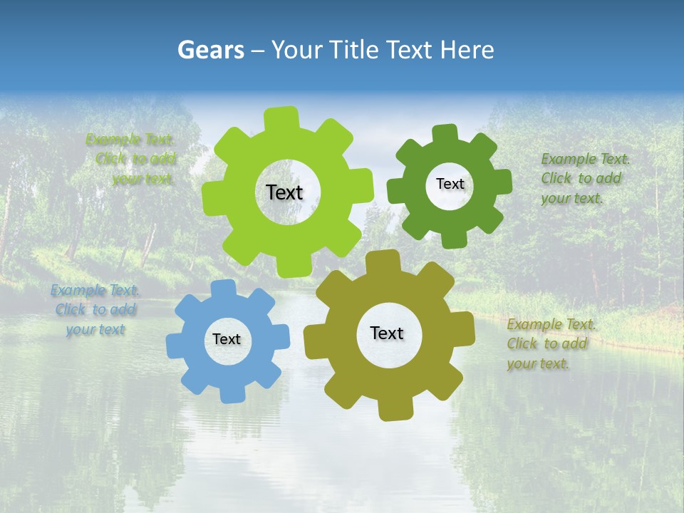 A River Surrounded By Trees With A Sky Background PowerPoint Template