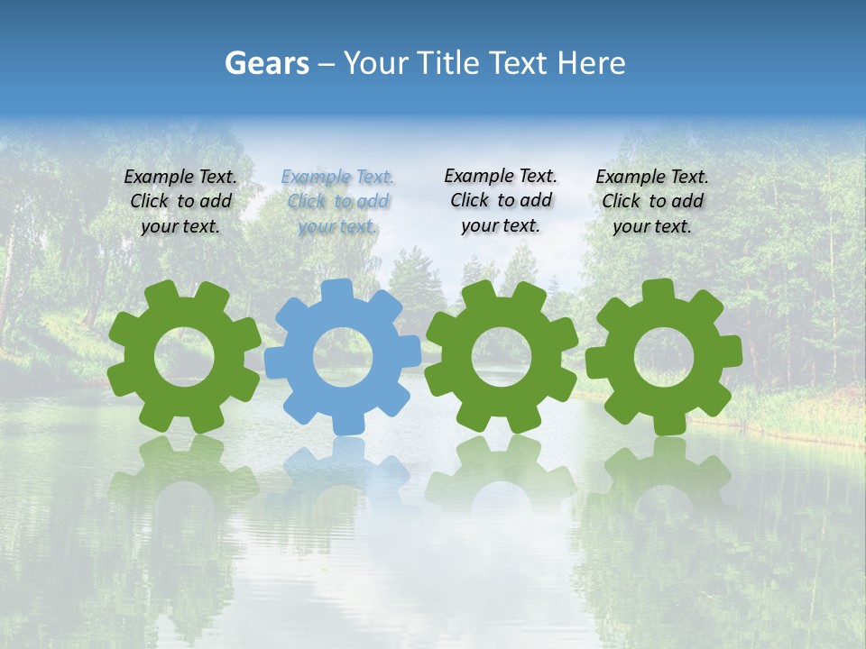 A River Surrounded By Trees With A Sky Background PowerPoint Template