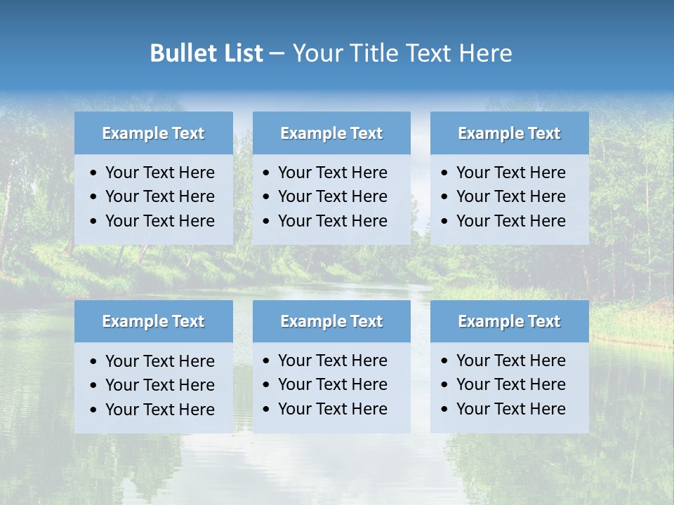 A River Surrounded By Trees With A Sky Background PowerPoint Template