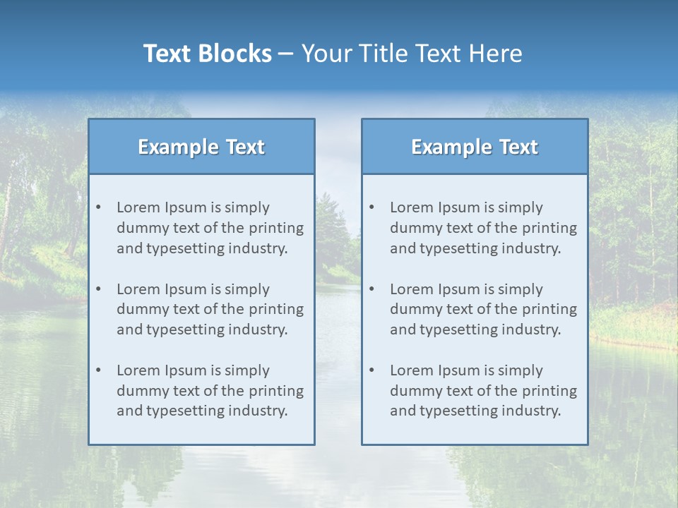 A River Surrounded By Trees With A Sky Background PowerPoint Template
