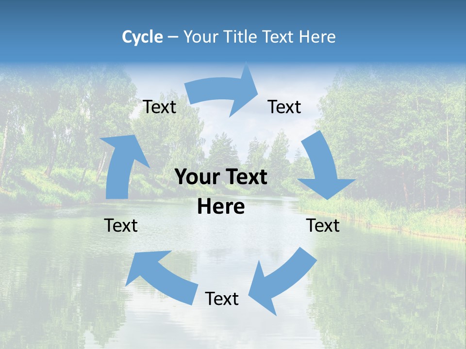 A River Surrounded By Trees With A Sky Background PowerPoint Template