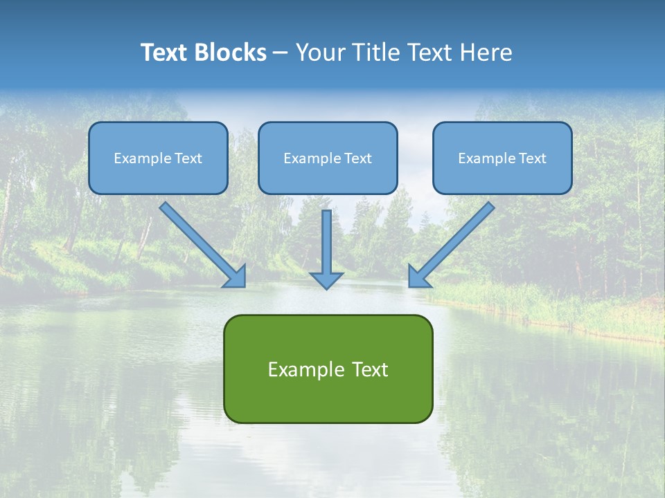 A River Surrounded By Trees With A Sky Background PowerPoint Template