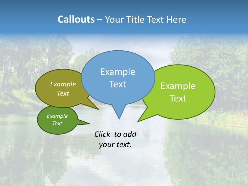 A River Surrounded By Trees With A Sky Background PowerPoint Template