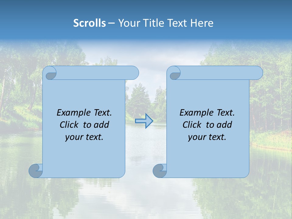 A River Surrounded By Trees With A Sky Background PowerPoint Template