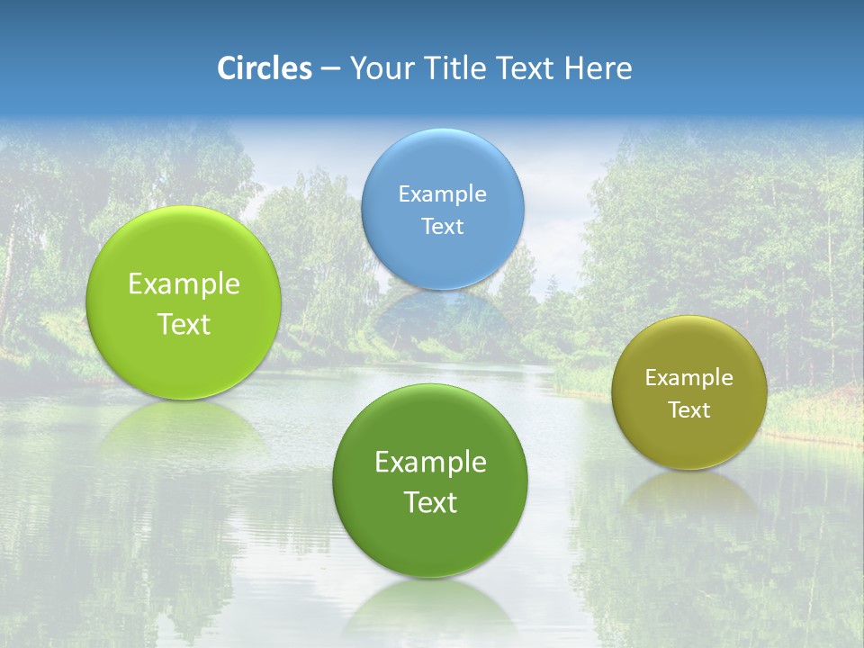 A River Surrounded By Trees With A Sky Background PowerPoint Template