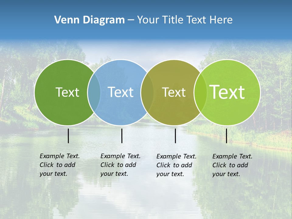 A River Surrounded By Trees With A Sky Background PowerPoint Template