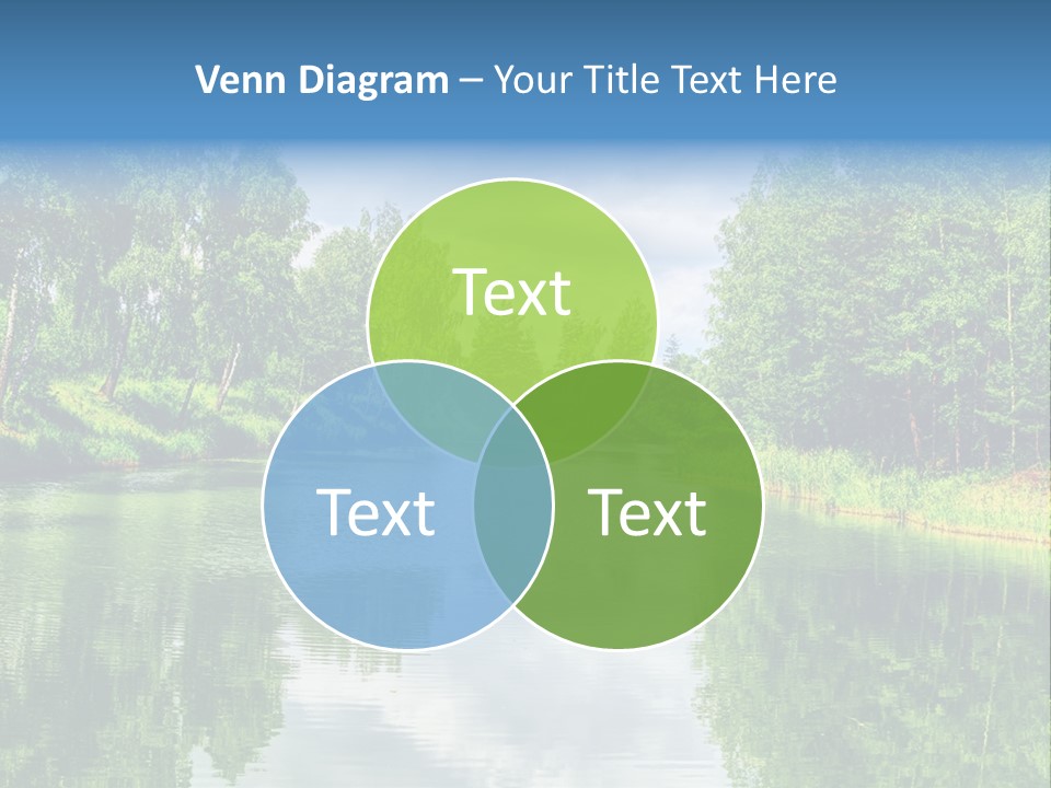 A River Surrounded By Trees With A Sky Background PowerPoint Template