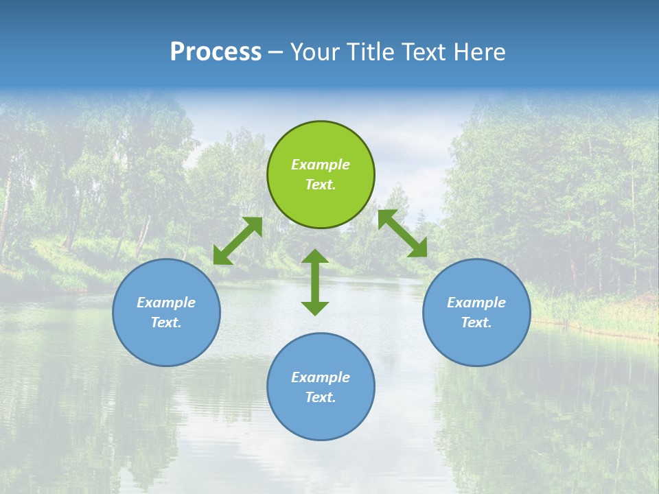 A River Surrounded By Trees With A Sky Background PowerPoint Template