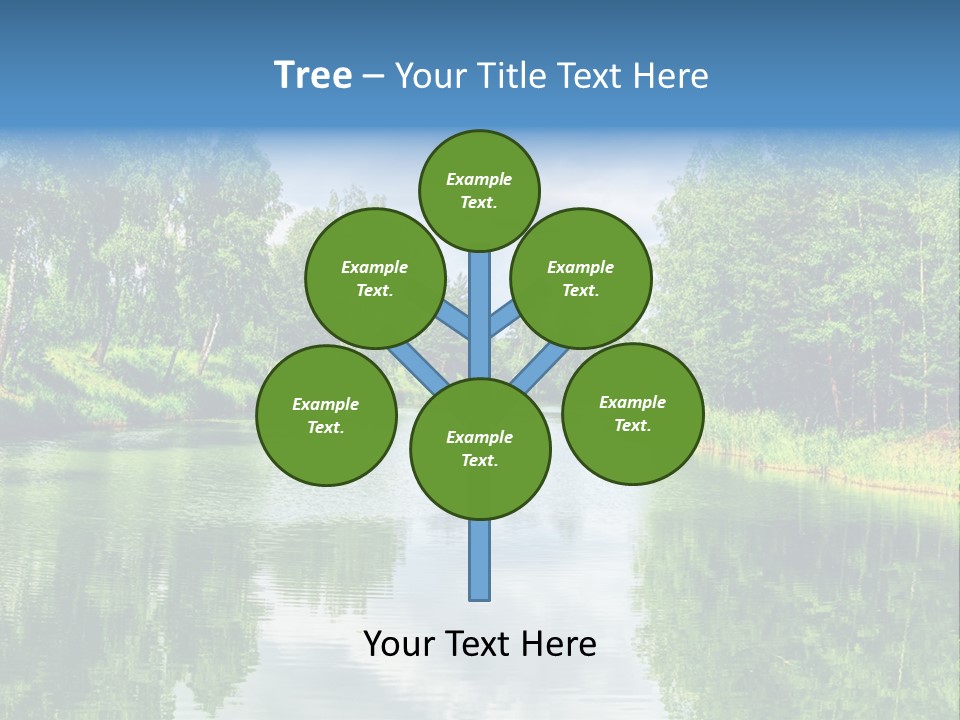 A River Surrounded By Trees With A Sky Background PowerPoint Template