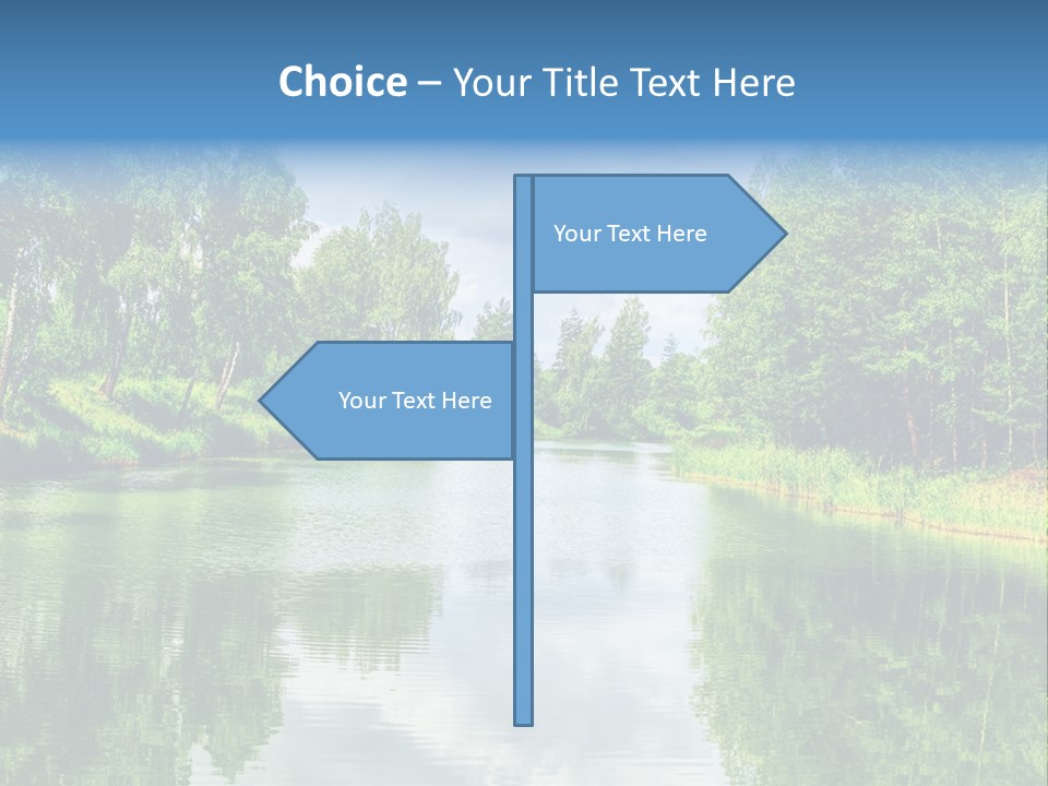 A River Surrounded By Trees With A Sky Background PowerPoint Template