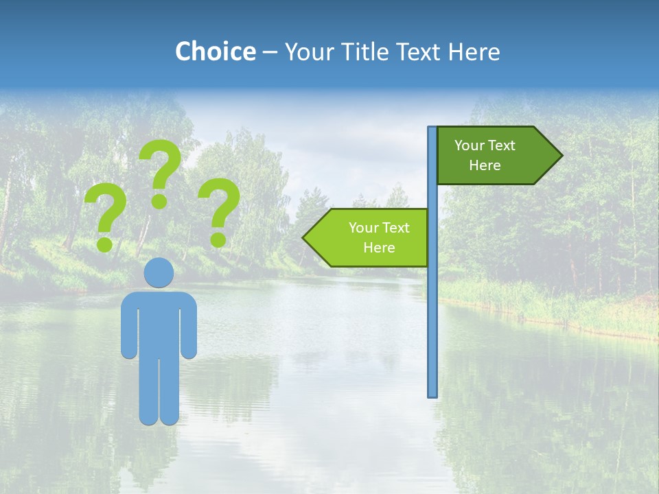 A River Surrounded By Trees With A Sky Background PowerPoint Template