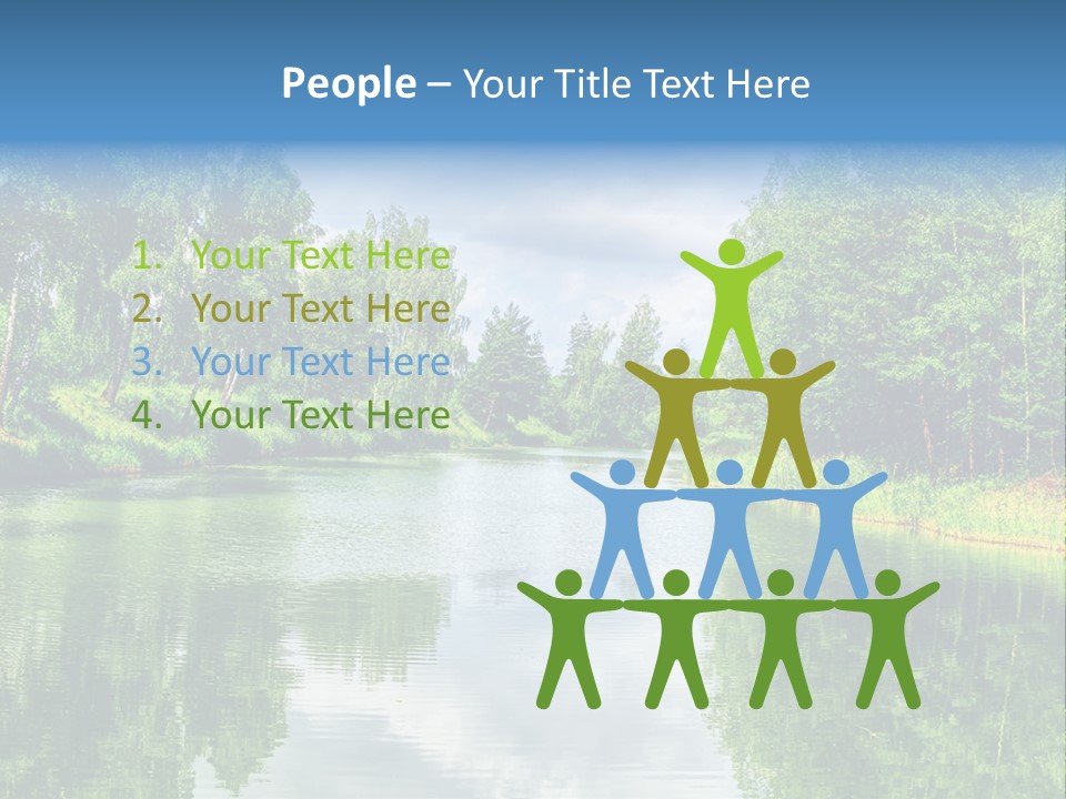 A River Surrounded By Trees With A Sky Background PowerPoint Template