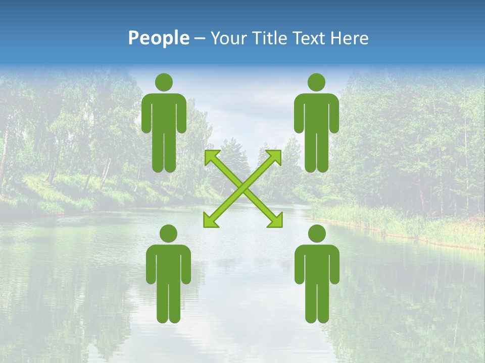 A River Surrounded By Trees With A Sky Background PowerPoint Template