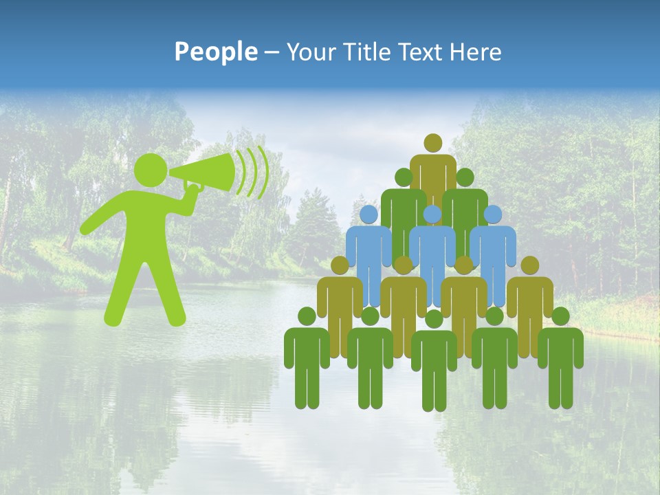 A River Surrounded By Trees With A Sky Background PowerPoint Template