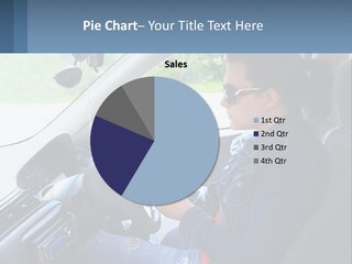 A Woman Sitting In A Car With A Steering Wheel PowerPoint Template
