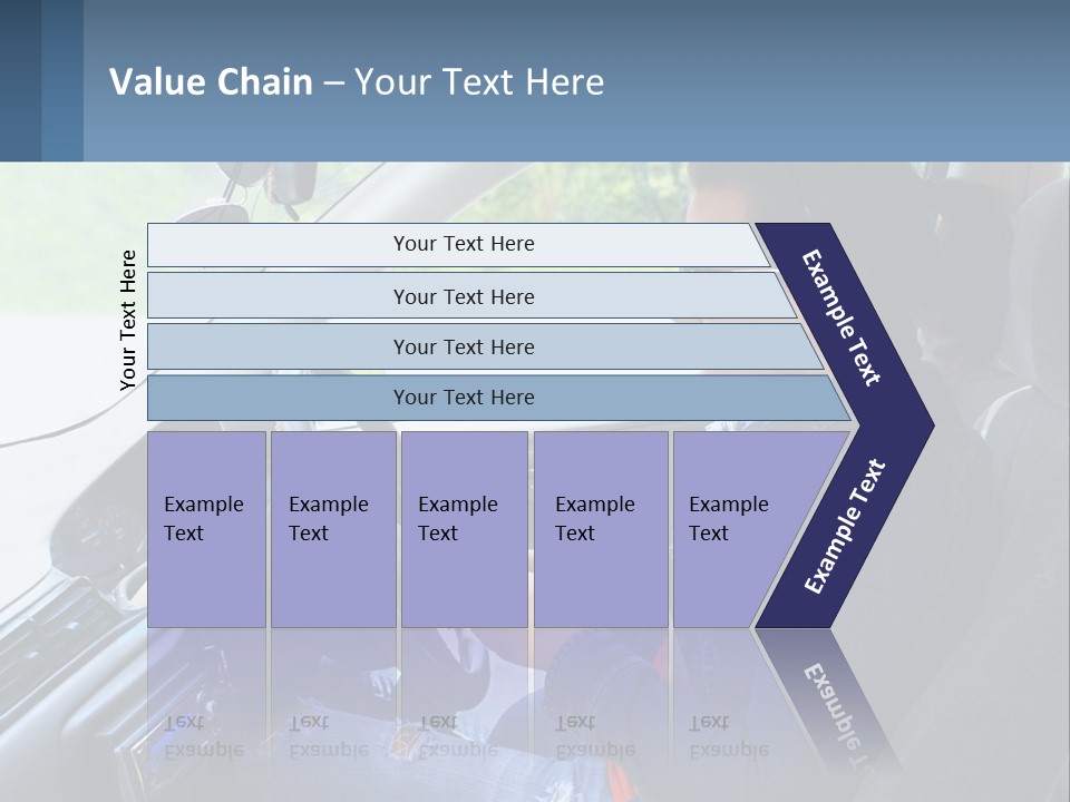 A Woman Sitting In A Car With A Steering Wheel PowerPoint Template
