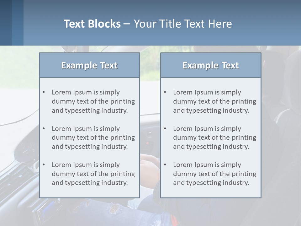 A Woman Sitting In A Car With A Steering Wheel PowerPoint Template