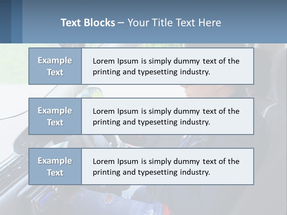 A Woman Sitting In A Car With A Steering Wheel PowerPoint Template