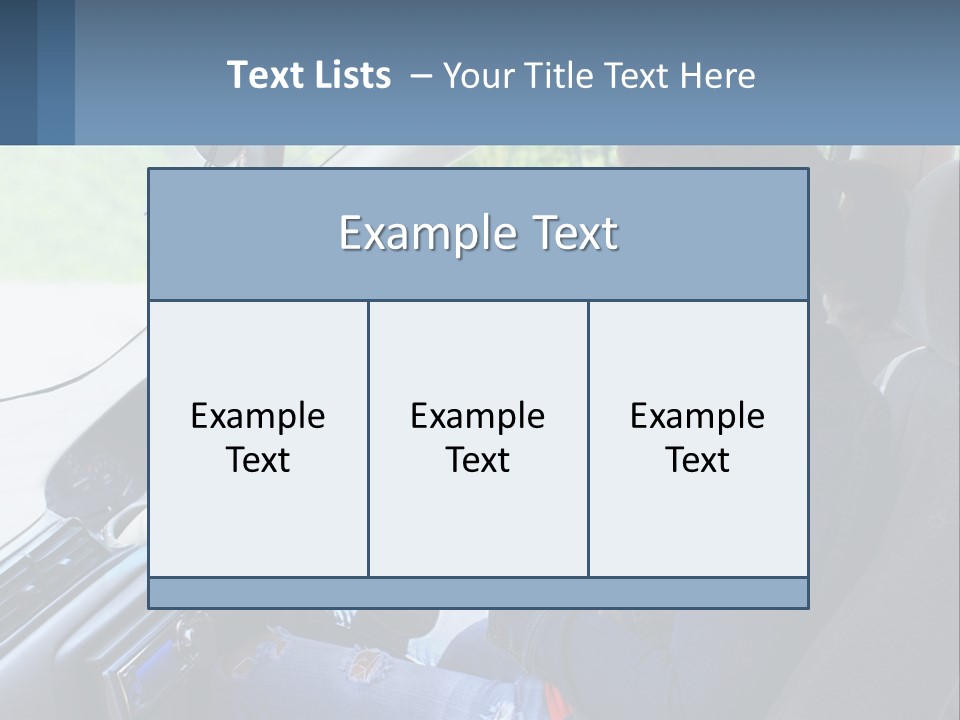 A Woman Sitting In A Car With A Steering Wheel PowerPoint Template