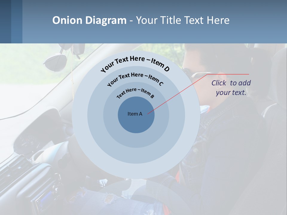 A Woman Sitting In A Car With A Steering Wheel PowerPoint Template