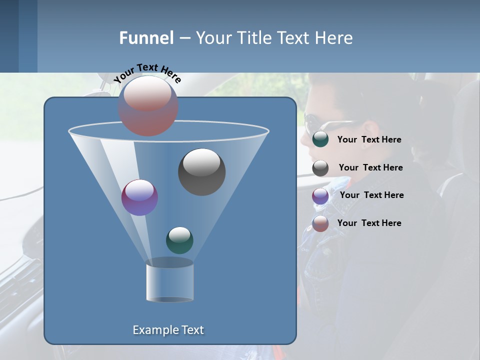 A Woman Sitting In A Car With A Steering Wheel PowerPoint Template