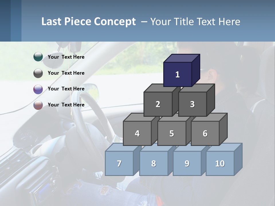 A Woman Sitting In A Car With A Steering Wheel PowerPoint Template