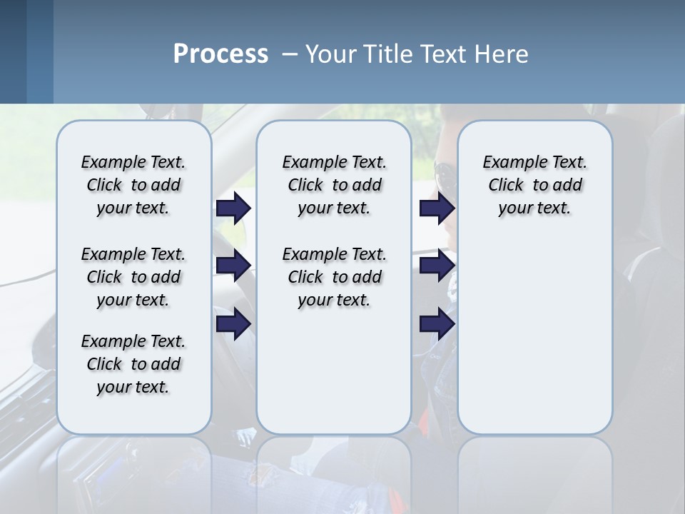 A Woman Sitting In A Car With A Steering Wheel PowerPoint Template