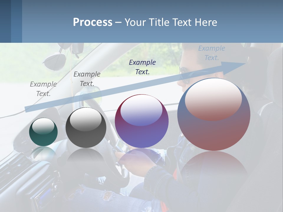 A Woman Sitting In A Car With A Steering Wheel PowerPoint Template