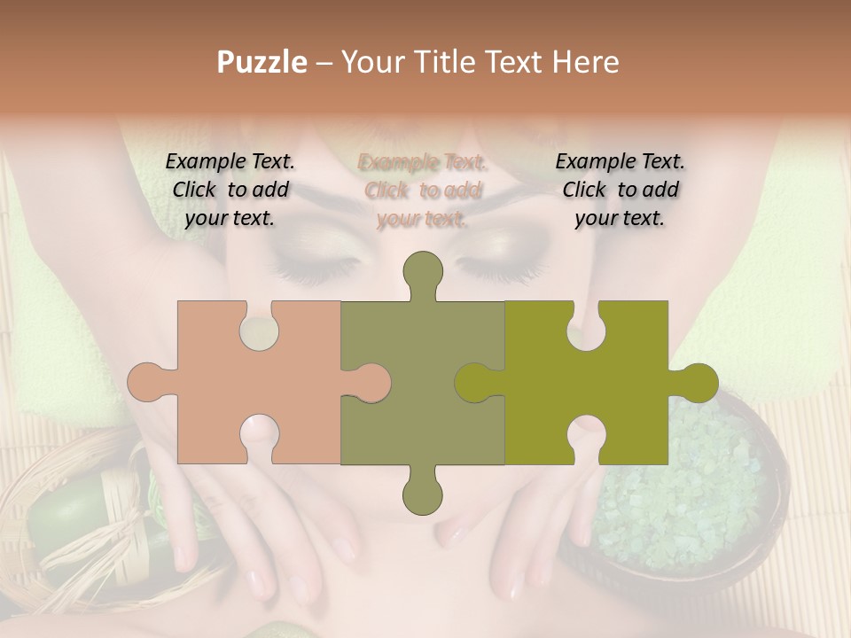 A Woman With Kiwi Slices On Her Face PowerPoint Template