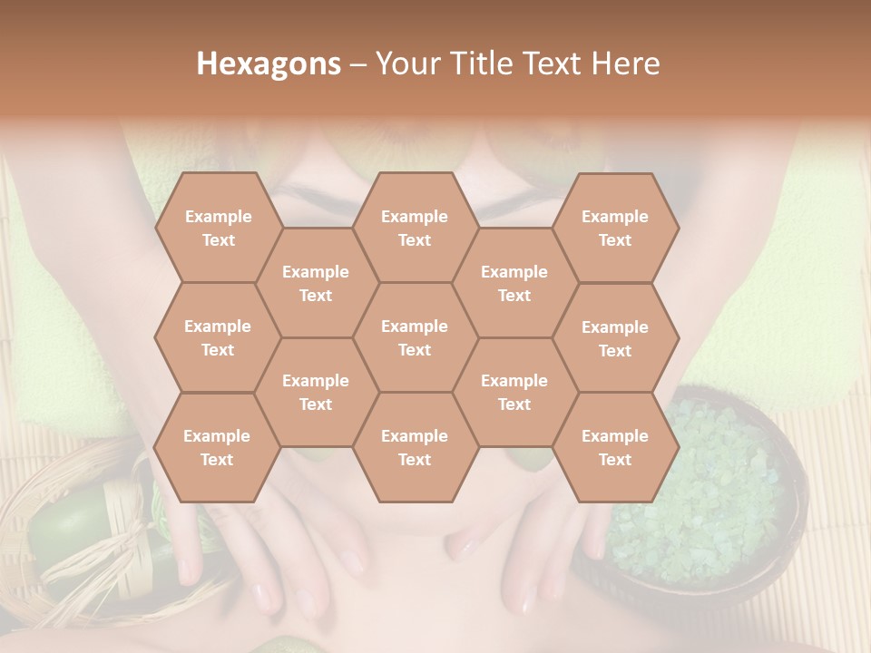 A Woman With Kiwi Slices On Her Face PowerPoint Template