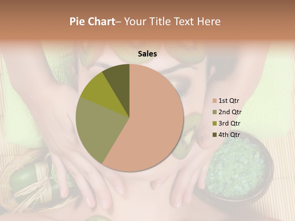 A Woman With Kiwi Slices On Her Face PowerPoint Template