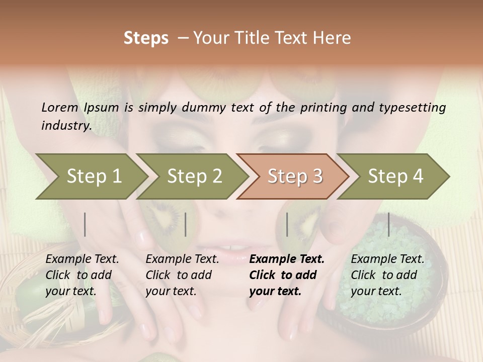 A Woman With Kiwi Slices On Her Face PowerPoint Template
