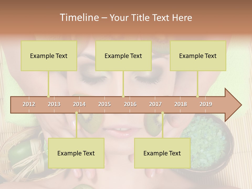A Woman With Kiwi Slices On Her Face PowerPoint Template