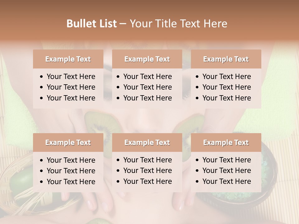 A Woman With Kiwi Slices On Her Face PowerPoint Template