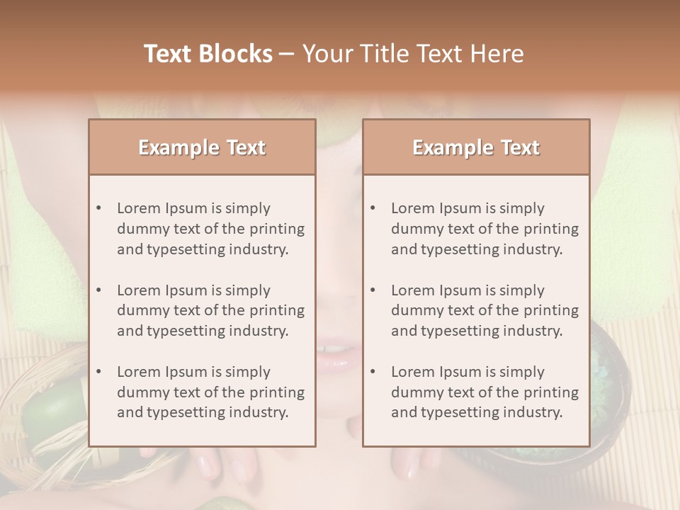 A Woman With Kiwi Slices On Her Face PowerPoint Template