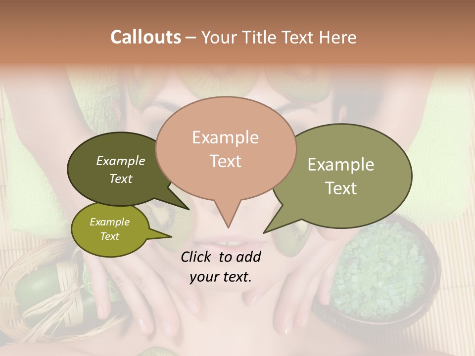 A Woman With Kiwi Slices On Her Face PowerPoint Template