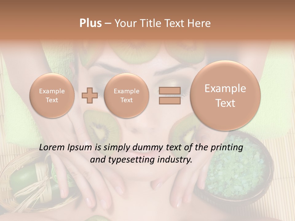 A Woman With Kiwi Slices On Her Face PowerPoint Template