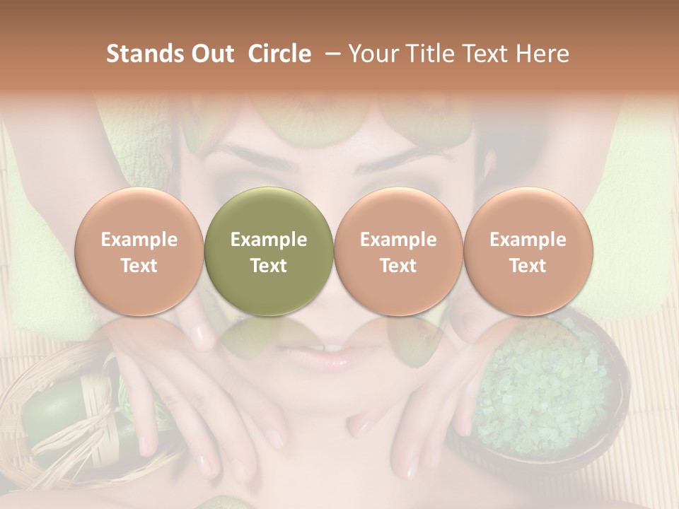 A Woman With Kiwi Slices On Her Face PowerPoint Template